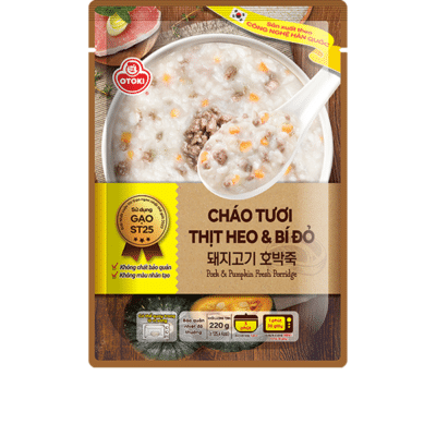 Cháo tươi thịt heo và bí đỏ Otoki 220g