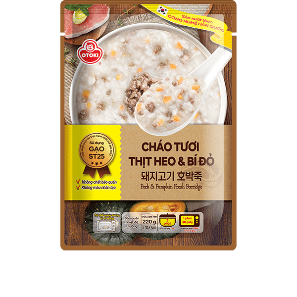 Cháo tươi thịt heo và bí đỏ Otoki 220g