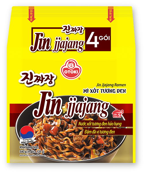 Lốc 4 gói mì trộn xốt tương đen Jin Jjajang Ramen Otoki gói 135g*4