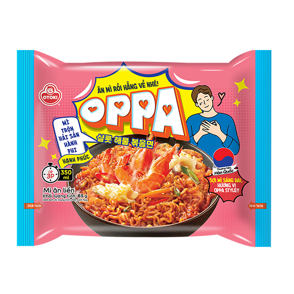 Oppa mì trộn hải sản hành phi ăn liền Otoki 65g
