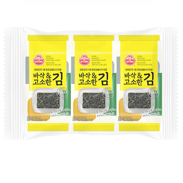 Lốc 3 gói rong biển tẩm gia vị ăn liền Otoki 12.6g